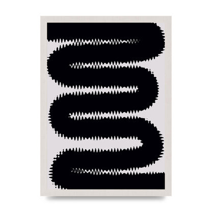 Abstract Ripple Black Line Wall Art - A3 framed