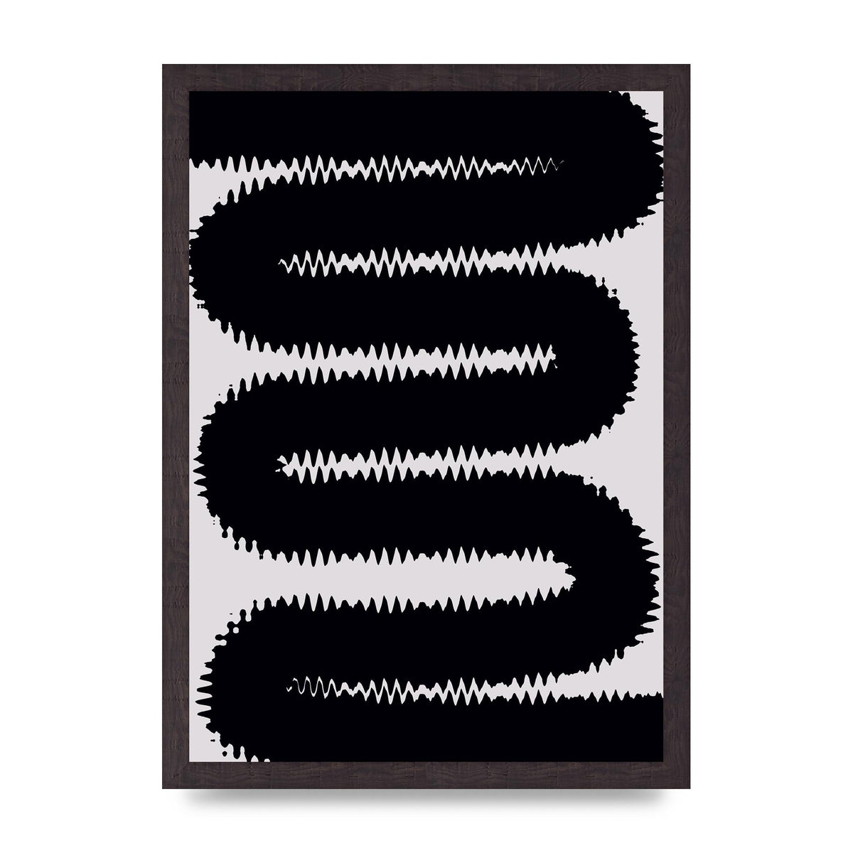 Abstract Ripple Black Line Wall Art - A3 framed