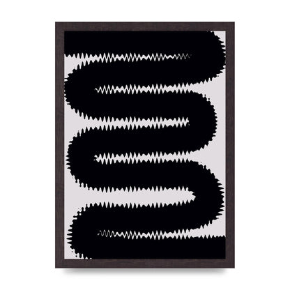 Abstract Ripple Black Line Wall Art - A3 framed