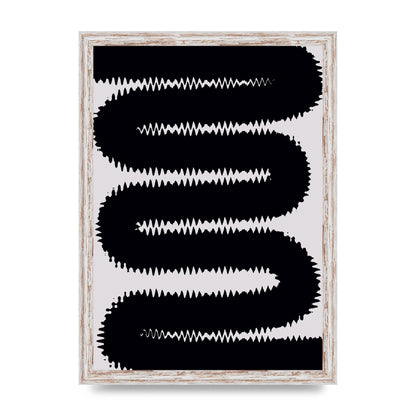 Abstract Ripple Black Line Wall Art - A3 framed