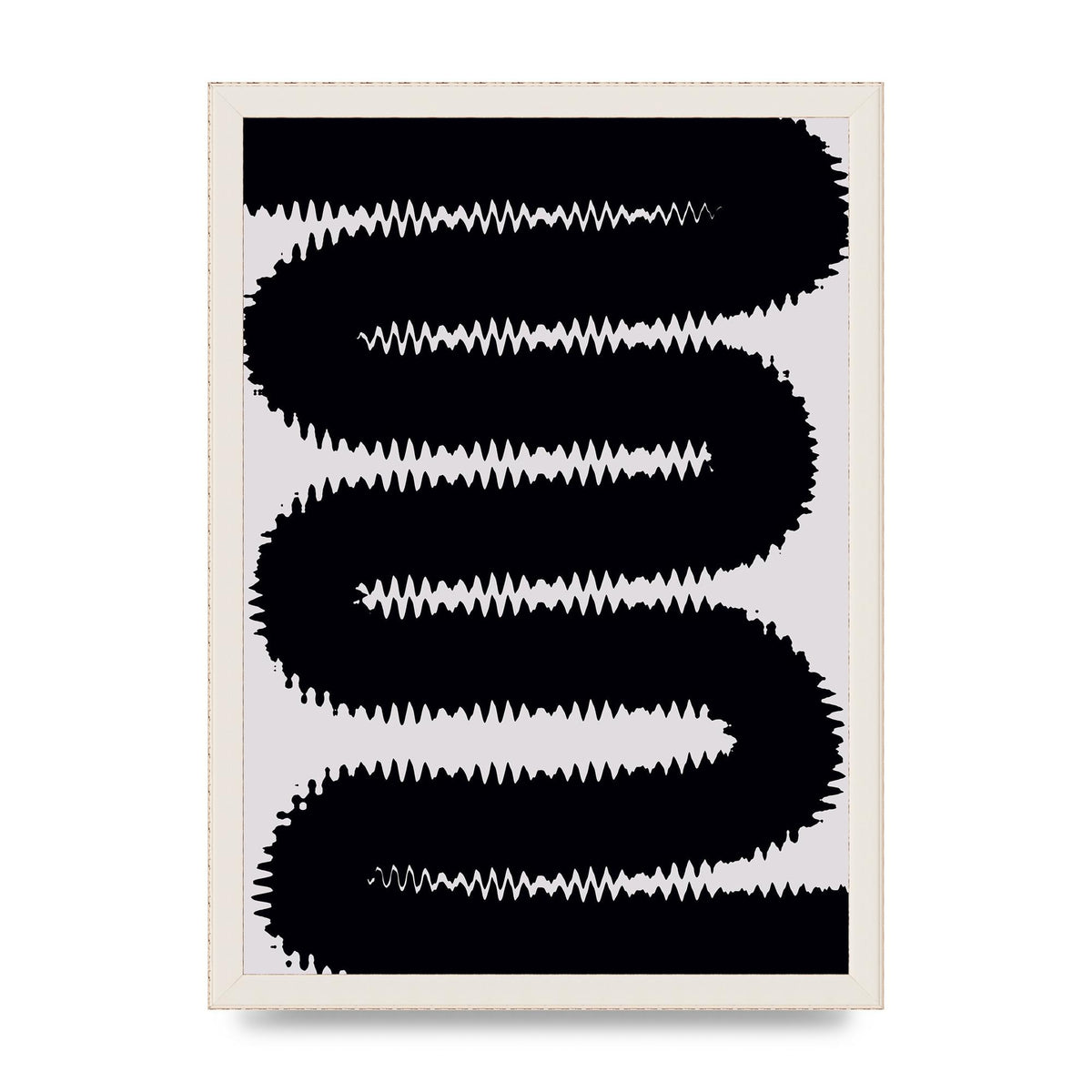 Abstract Ripple Black Line Wall Art - A3 framed