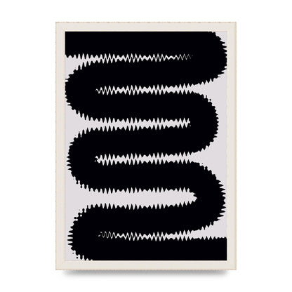 Abstract Ripple Black Line Wall Art - A3 framed