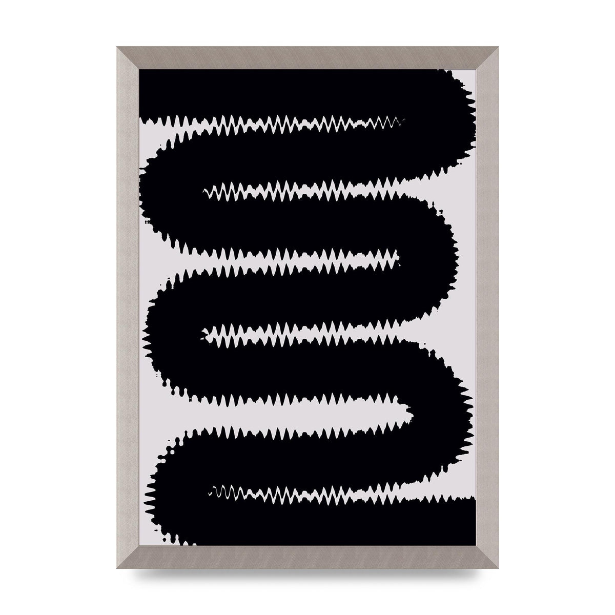 Abstract Ripple Black Line Wall Art - A3 framed