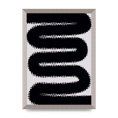 Abstract Ripple Black Line Wall Art - A3 framed