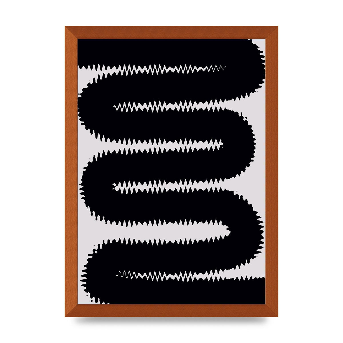 Abstract Ripple Black Line Wall Art - A3 framed