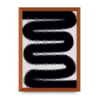 Abstract Ripple Black Line Wall Art - A3 framed