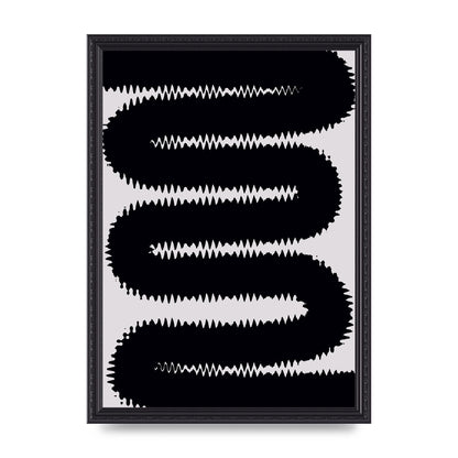 Abstract Ripple Black Line Wall Art - A3 framed