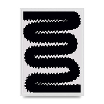 Abstract Ripple Black Line Wall Art - A3 framed