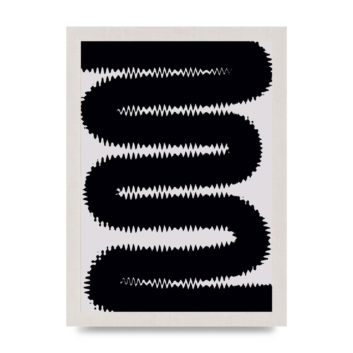 Abstract Ripple Black Line Wall Art - A4 framed