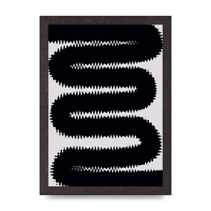 Abstract Ripple Black Line Wall Art - A4 framed