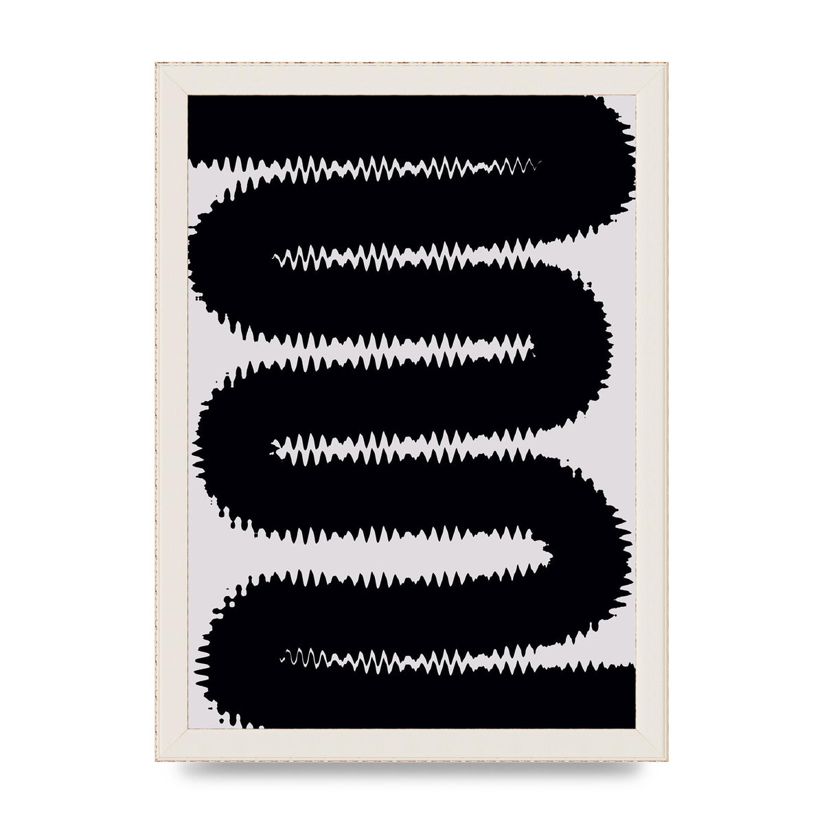 Abstract Ripple Black Line Wall Art - A4 framed
