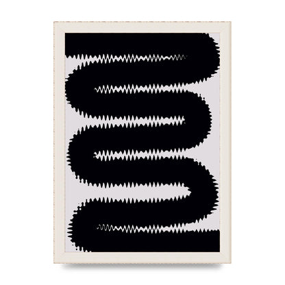 Abstract Ripple Black Line Wall Art - A4 framed