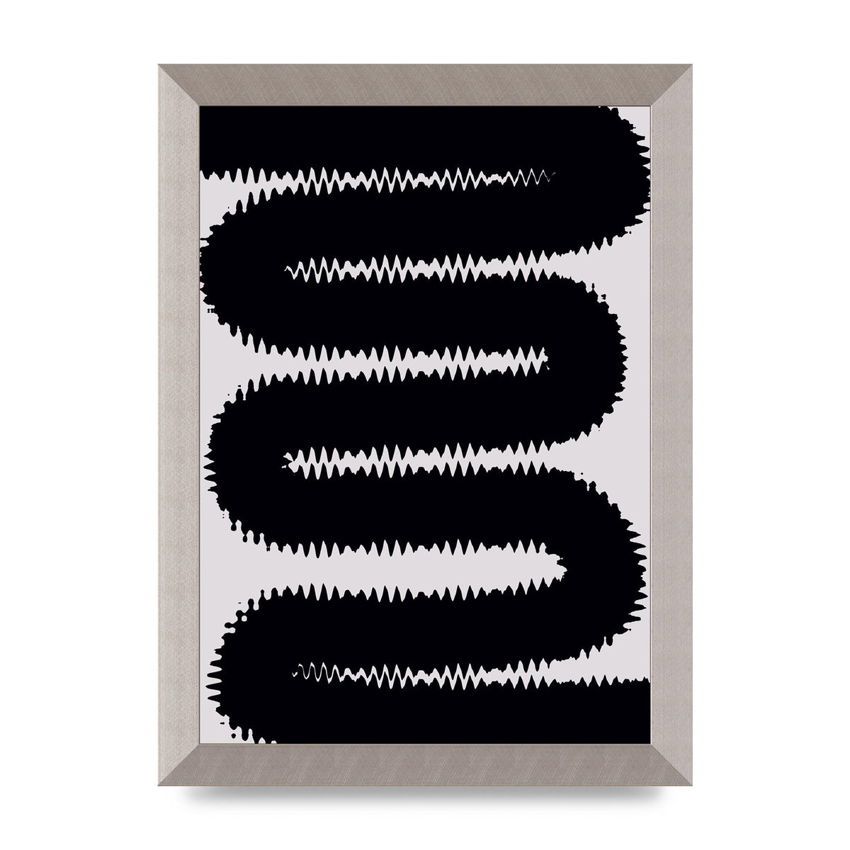 Abstract Ripple Black Line Wall Art - A4 framed