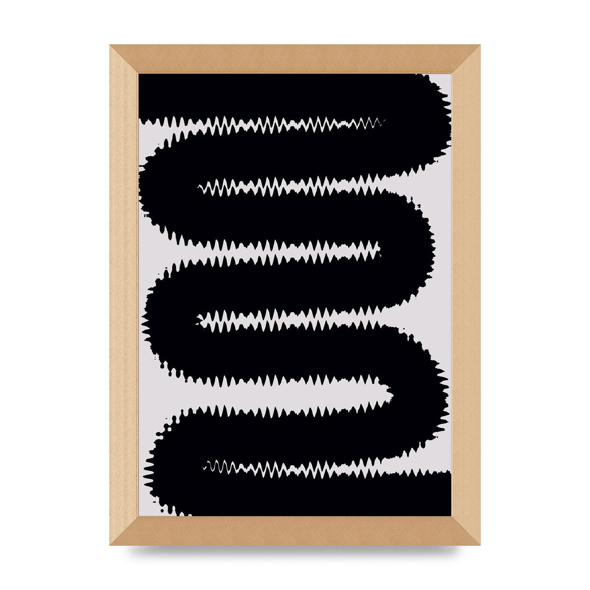Abstract Ripple Black Line Wall Art - A4 framed