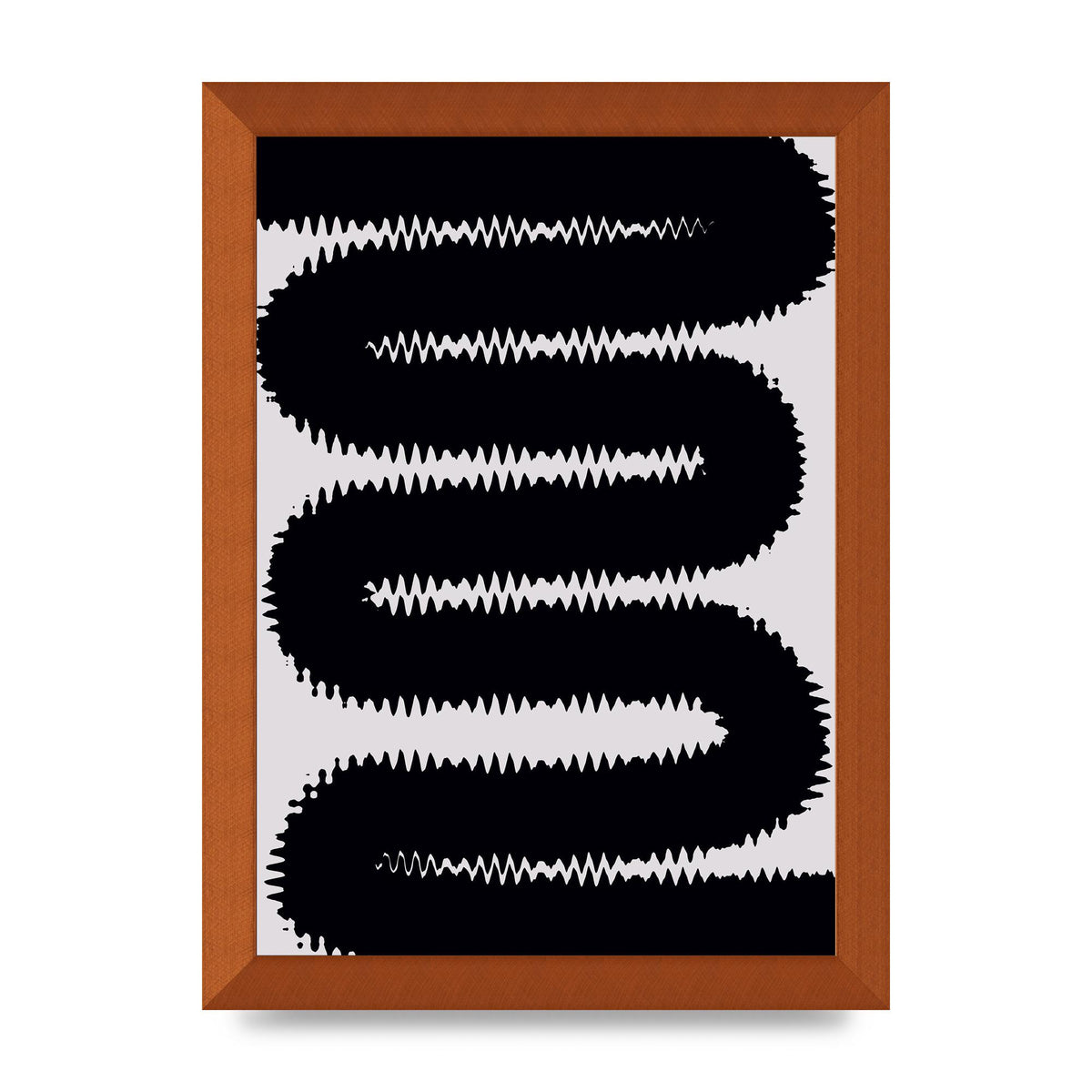 Abstract Ripple Black Line Wall Art - A4 framed