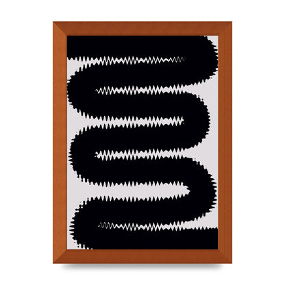 Abstract Ripple Black Line Wall Art - A4 framed
