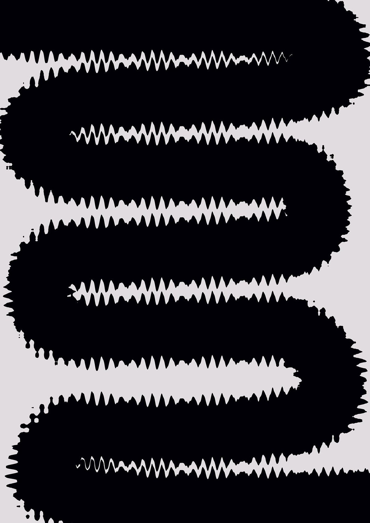 Abstract Ripple Black Line Wall Art - detail