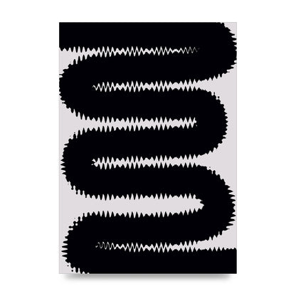 Abstract Ripple Black Line Wall Art - unframed print