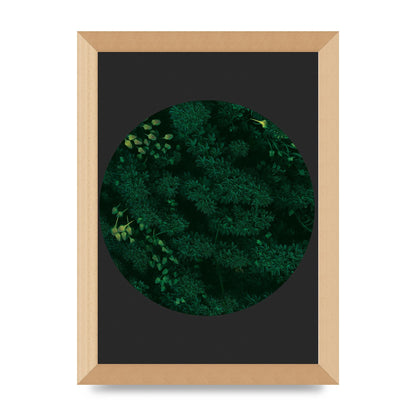 Black Back Green Plant Disc Series One Art For The Home - A4 framed