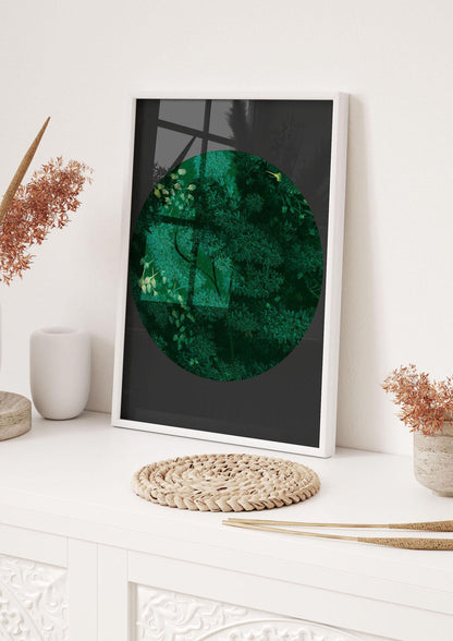 Black Back Green Plant Disc Series One Art For The Home - hall 1
