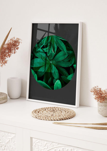 Black Back Green Plant Disc Series Five Printed Poster - hall 1