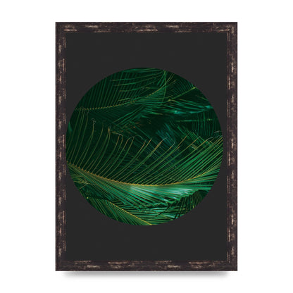 Black Back Green Plant Disc Series Seven Art For The Home - A3 framed