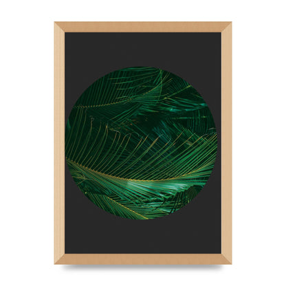 Black Back Green Plant Disc Series Seven Art For The Home - A3 framed