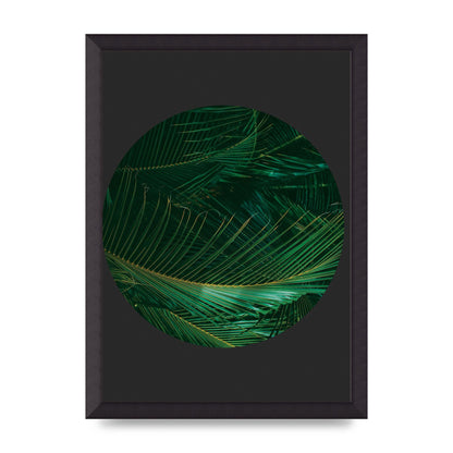 Black Back Green Plant Disc Series Seven Art For The Home - A3 framed