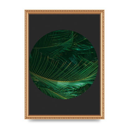 Black Back Green Plant Disc Series Seven Art For The Home - A3 framed