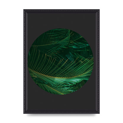 Black Back Green Plant Disc Series Seven Art For The Home - A3 framed