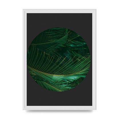 Black Back Green Plant Disc Series Seven Art For The Home - A3 framed
