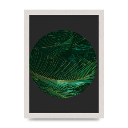 Black Back Green Plant Disc Series Seven Art For The Home - A4 framed