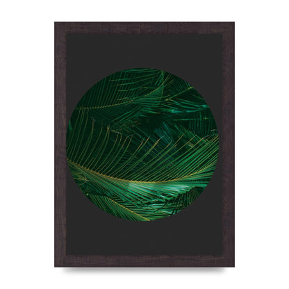 Black Back Green Plant Disc Series Seven Art For The Home - A4 framed