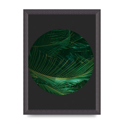 Black Back Green Plant Disc Series Seven Art For The Home - A4 framed