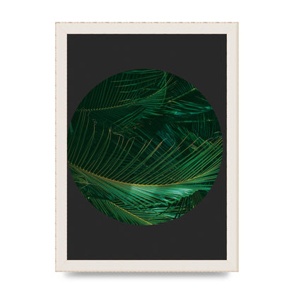 Black Back Green Plant Disc Series Seven Art For The Home - A4 framed
