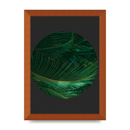 Black Back Green Plant Disc Series Seven Art For The Home - A4 framed