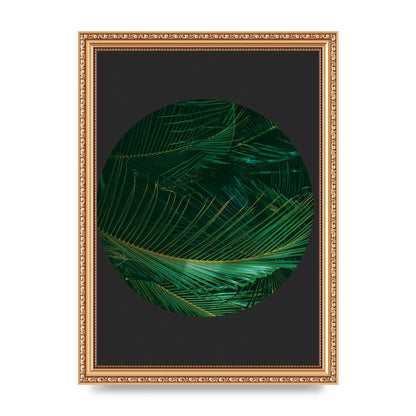 Black Back Green Plant Disc Series Seven Art For The Home - A4 framed