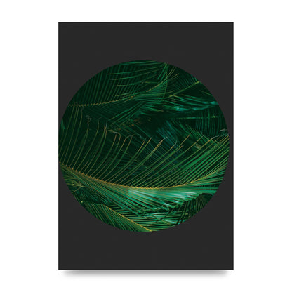 Black Back Green Plant Disc Series Seven Art For The Home - unframed print