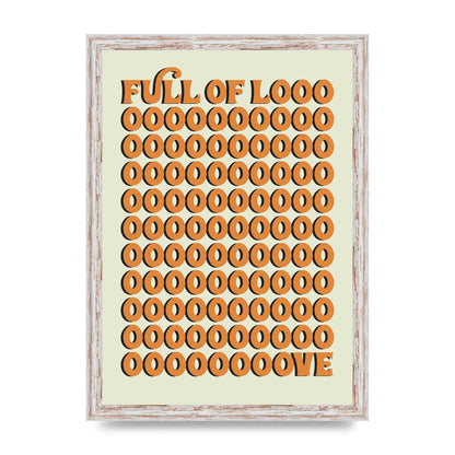 Full Of Looooove Orange" Printed Poster - A3 framed
