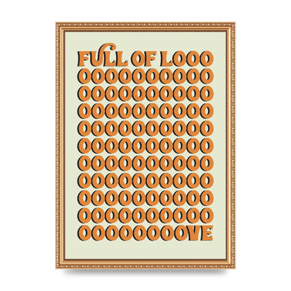 Full Of Looooove Orange" Printed Poster - A3 framed