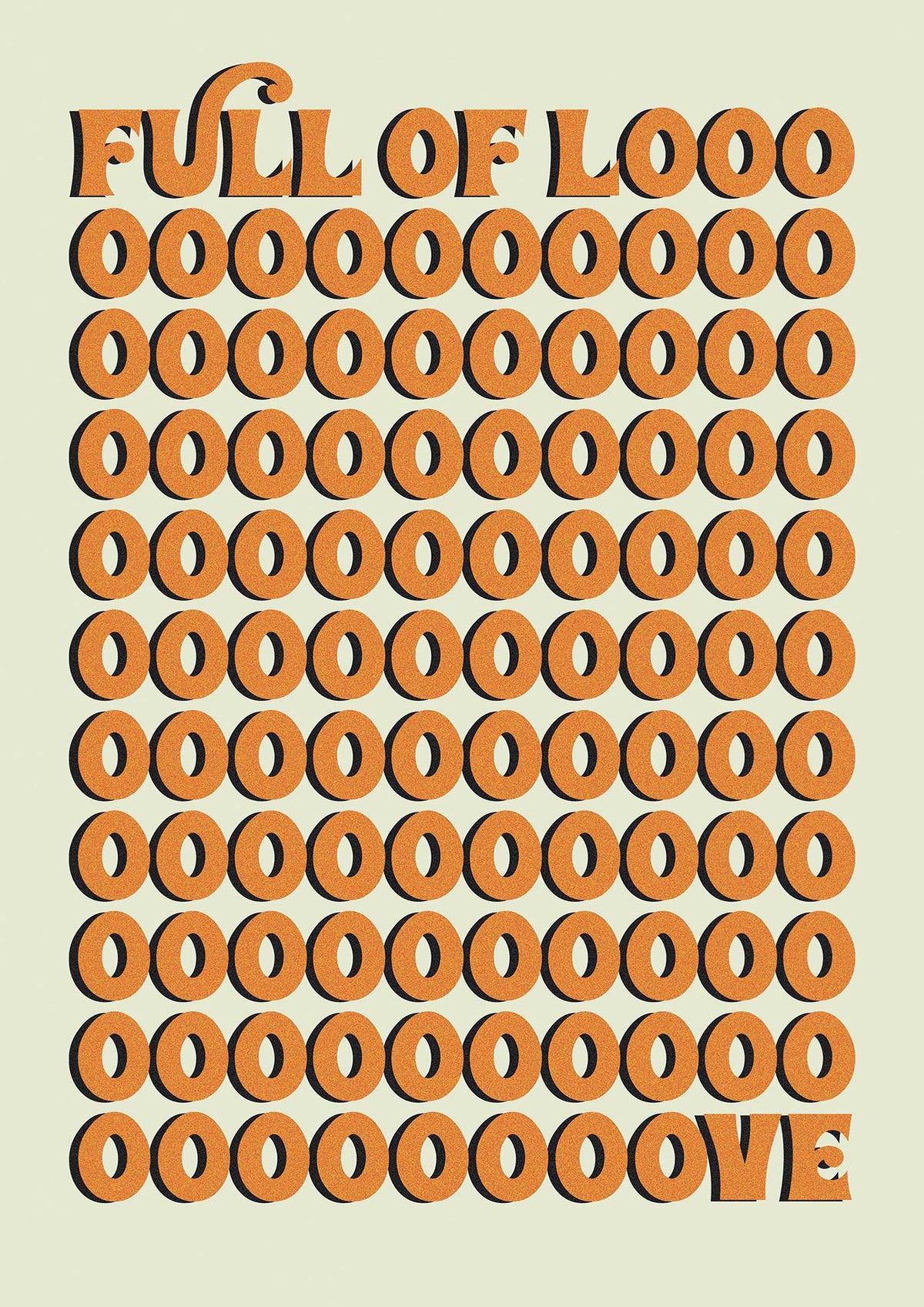 Full Of Looooove Orange" Printed Poster - detail