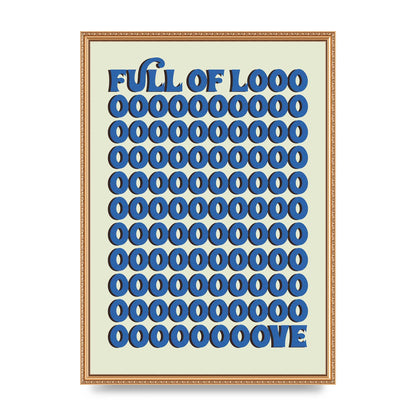 Full Of Looooove Blue" Wall Art - A2 framed