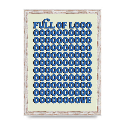 Full Of Looooove Blue" Wall Art - A3 framed
