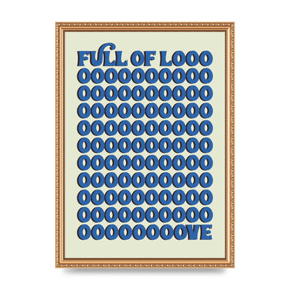 Full Of Looooove Blue" Wall Art - A3 framed