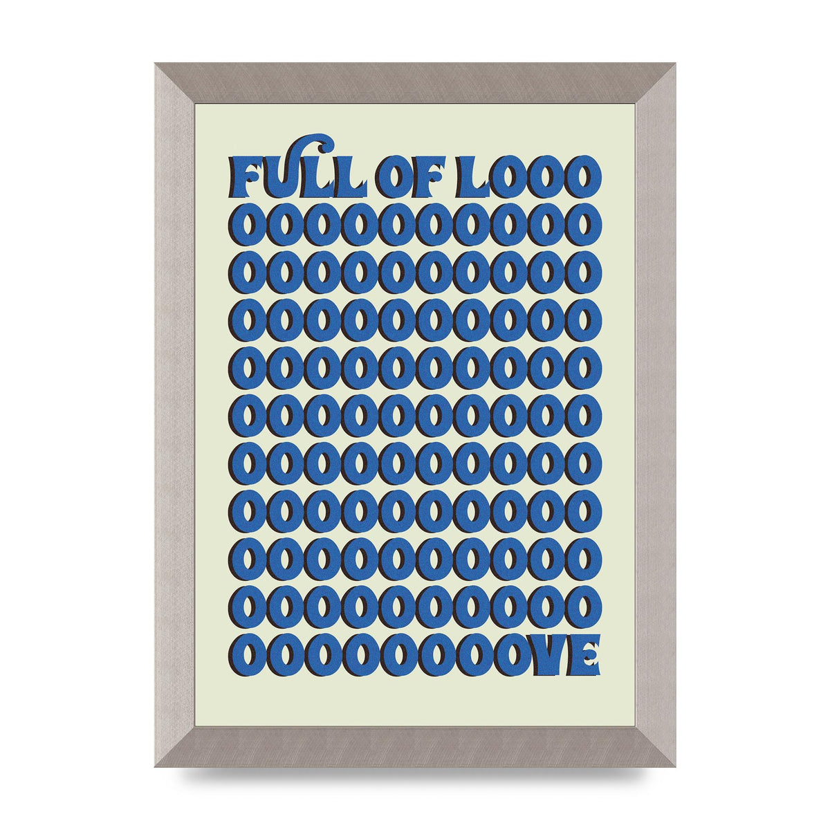 Full Of Looooove Blue" Wall Art - A4 framed