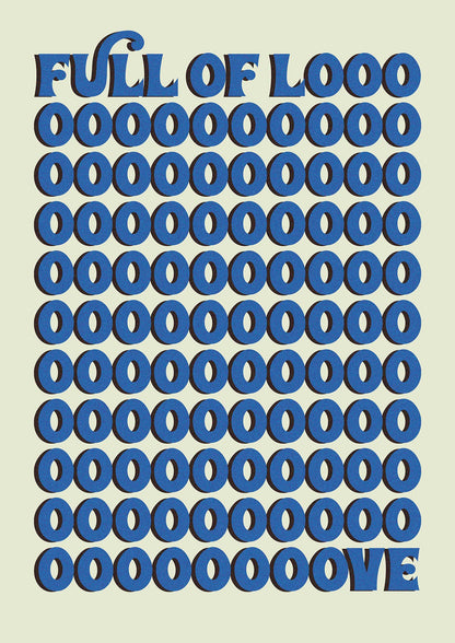 Full Of Looooove Blue" Wall Art - detail