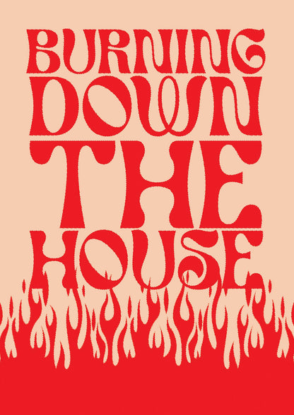Burning Down The House Pink Red" Art For The Home - detail