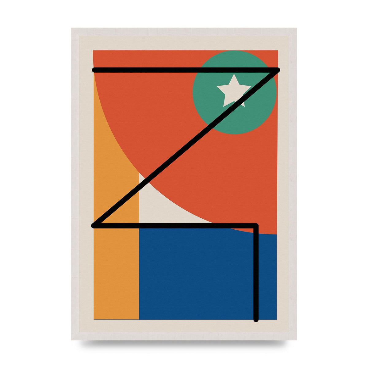 Abstract Bold Shape One Art For The Home - A2 framed