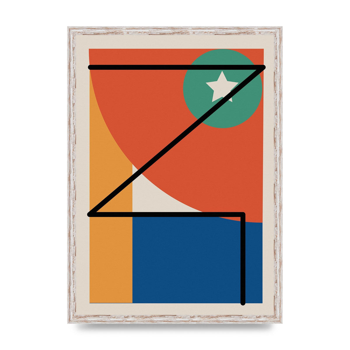 Abstract Bold Shape One Art For The Home - A2 framed