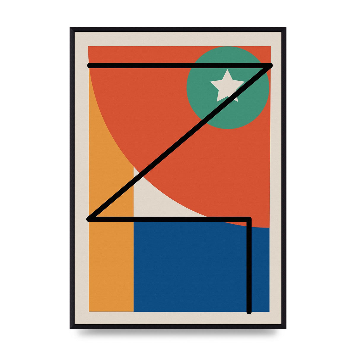 Abstract Bold Shape One Art For The Home - A2 framed